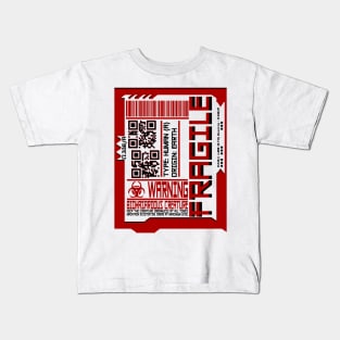 FRAGILE Cyberpunk Inspired Human Shipping Label Kids T-Shirt